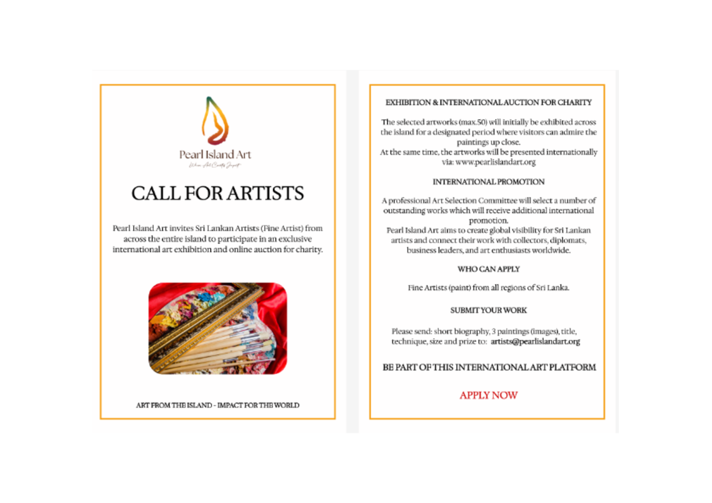 Flyer for Pearl Island Art